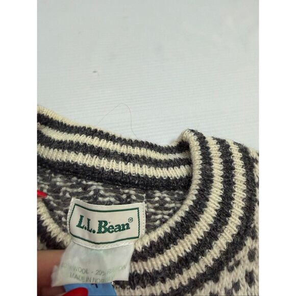 L.L. Bean Vintage Norway Birdseye Heavy Fisherman Sweater Men’s Size Large Tall - Picture 6 of 16